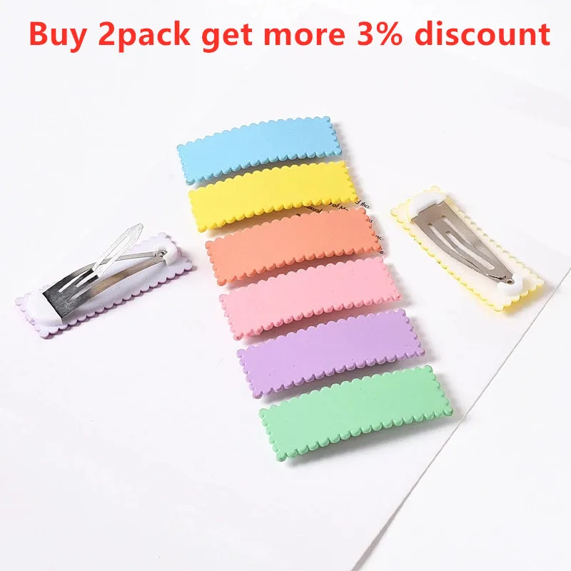 20pcs 5.5cm 웨이브 머리핀 워터 드롭 BB 클립 직사각형 마카롱 컬러 헤어 클립 Diy 쥬얼리 만들기 헤어 클립 액세서리