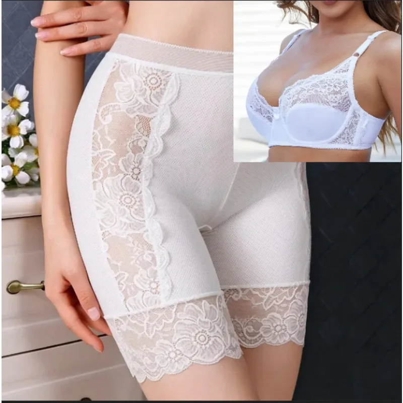 Lace Seamless High Waist Panties Safety Shorts Women