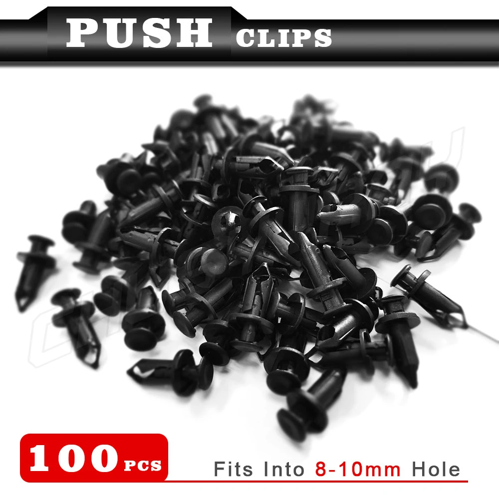 100PCS Universal Plastic Fender Trim Panel Clips Set Bumper Fasteners Push Pin Rivets Auto Body Retainer Kit Car Replacement