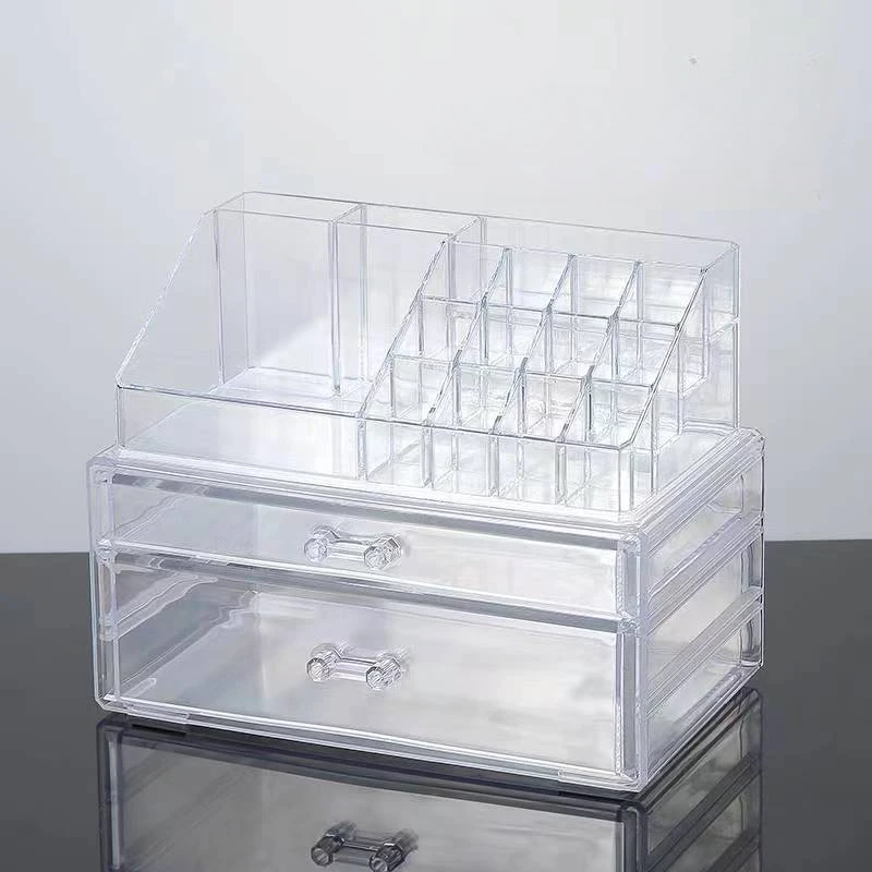 Makeup Organizer Desktop Makeup Storage Box Multi-layer Drawer Lipstick Organizer Multi-functional Storage Transparent Black