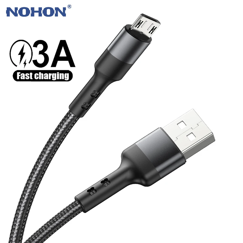 Micro USB Cable 3A Nylon Fast Charging USB Type C Cable for Samsung S5 Xiaomi HTC USB Charger Data Cord Mobile Phone Cable 1m 2m
