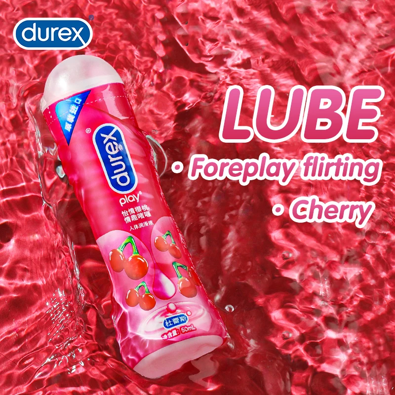 Durex Lubricants Easy To Clean Cherry Water Based Lubricants Oil Gay Anal Sex Lubricant Vagina Massage Oil Adult Sex 50ml