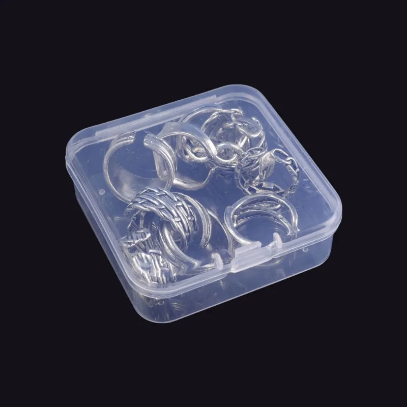 Clear Plastic Storage Box With Hinged Lid For Small Items_voghion.com