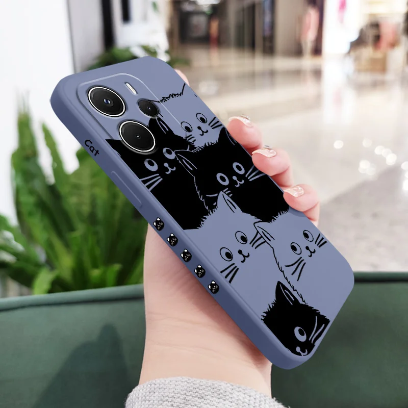 Charming Cat Cluster Liquid Silicone Phone Case