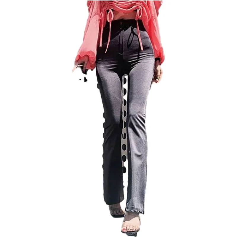 Fashion Sexy Chic Casual Pants Winter Velvet Thick New Straight Wide Leg Womens Trousers Autumn Women High Waist Large Loose