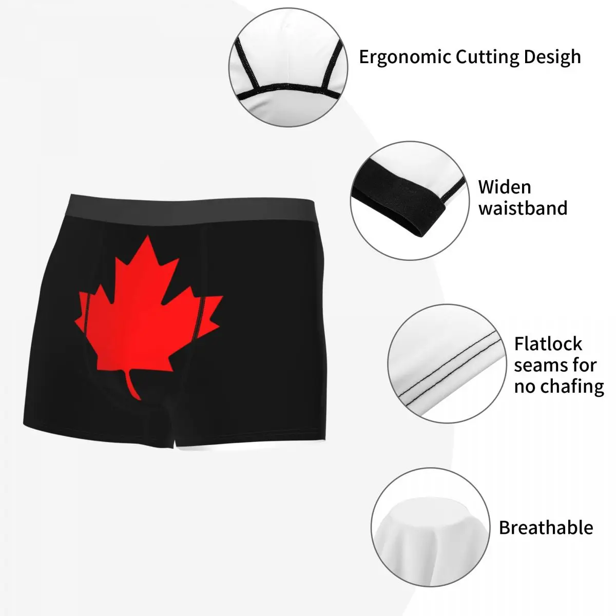Custom Canada Maple Leaf Canadian Flag Boxer Shorts For Men 3D Printed Male Underwear Panties Briefs Stretch Underpants 5