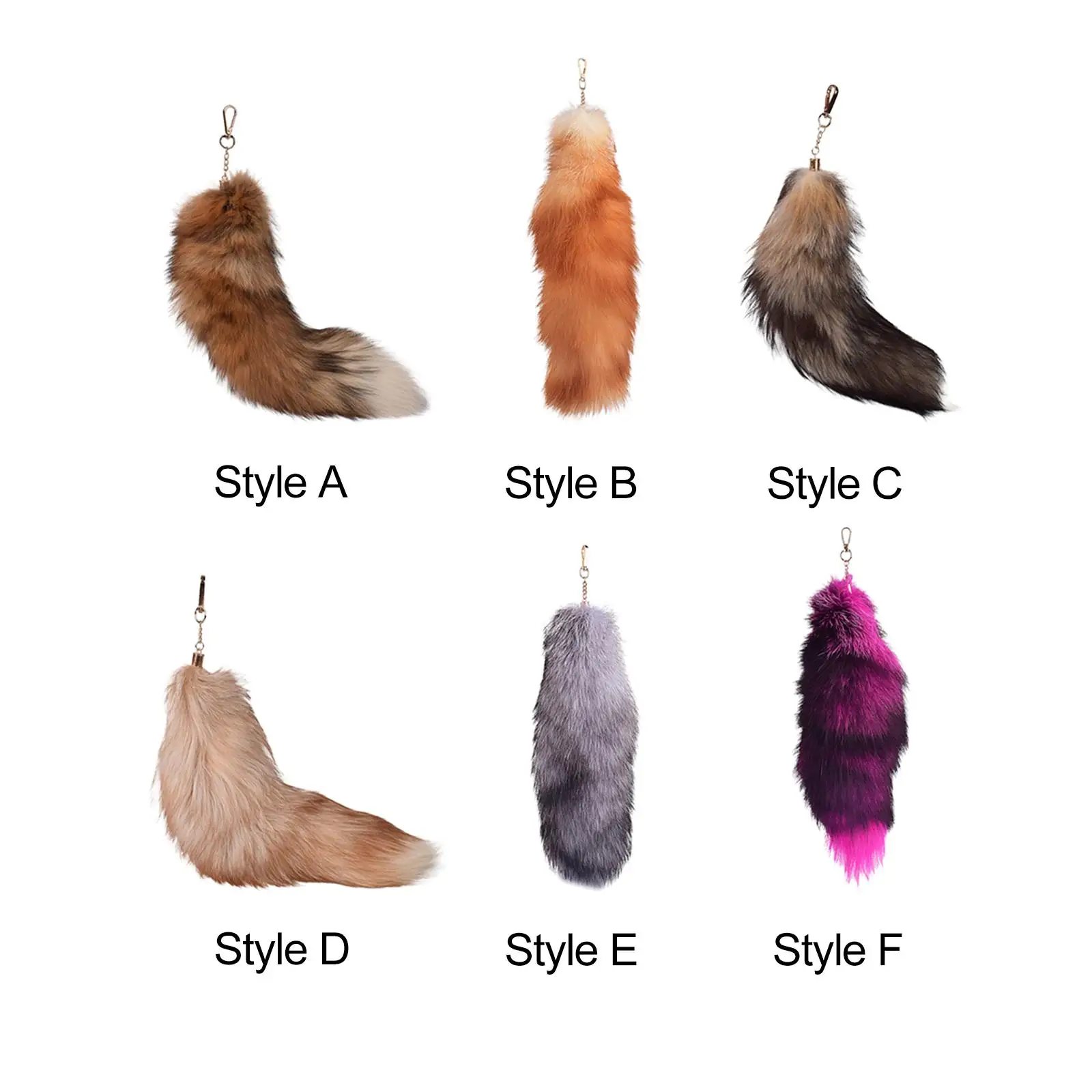 Faux Fur Keychain Backpack Charm Handcraft Decor 40cm Long Hanger Fashionable Cosplay Women Keyring for Party Costume Car Women