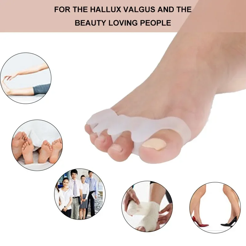 Toe Separators 2Pcs Toes Separator Hallux Valgus Bunion Corrector Soft Silicone Pedicure