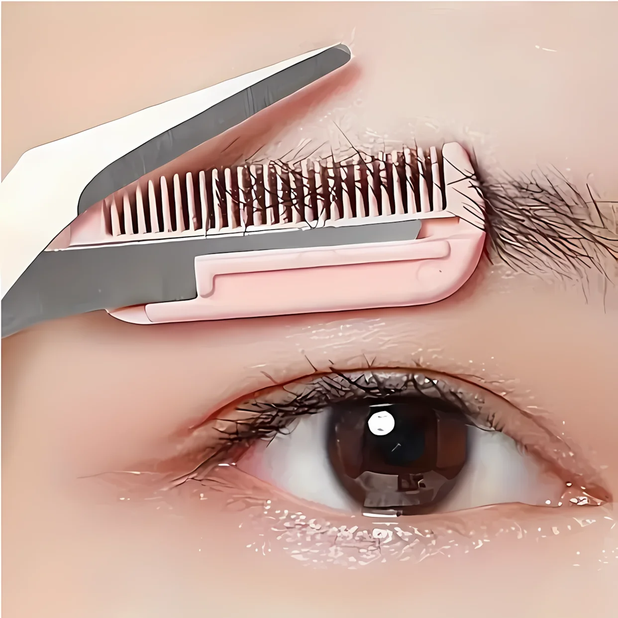Eyebrow Trimmer Set Eyebrow Scissors Eyebrow Tweezers Set-Pink Stainless Steel Eyebrow Scissors with Comb Rose Gold Beauty Tool for Women Girls