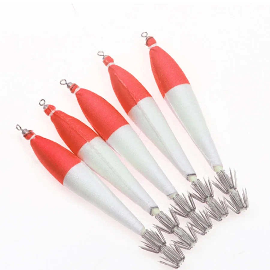 5pcs Luminous Cuttlefish Squid Jig Hook All For Fishing Lures Octopus Glow Jigs Artificial Bait Hard Turlutte Lure Shrimp Bait