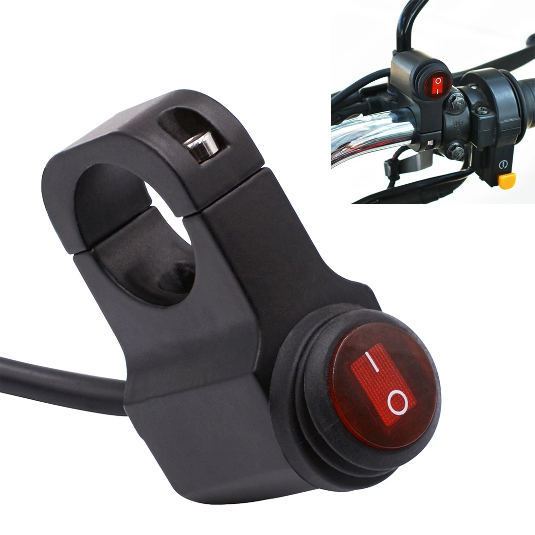 

Motorcycle Headlight Auxiliary Light Waterproof Aluminum Alloy Single Flash Switches with Indicator Light
