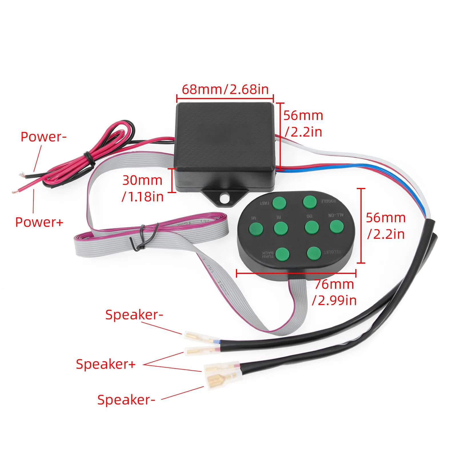 Car Accessories 8 Sound Musical Air Horn Controller Electronic Control Unit Signal Regulator Monitor 12V-24V