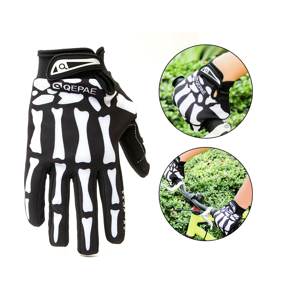 Skull Cycling Full Finger Gloves Breathable Motorcycle Bicycle Ghost Skeleton Gloves Outdoor Sport Cycling Gloves Bike Equipment 6