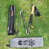 4 Sections Outdoor Folding/Telescopic Trekking Pole Camping Portable Walking Stick Pole Nordic Elderly Telescopic Pole 등산스틱폴대 3