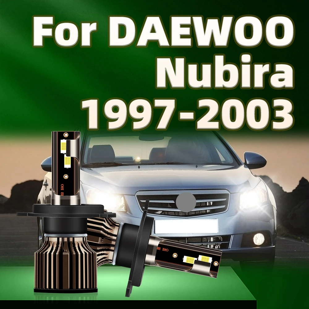 

2 шт., светодиодные фары 6000 лм, автомобильная лампа H4 1997 K для DAEWOO Nubira 1998 1999 2000 2001 2002 2003
