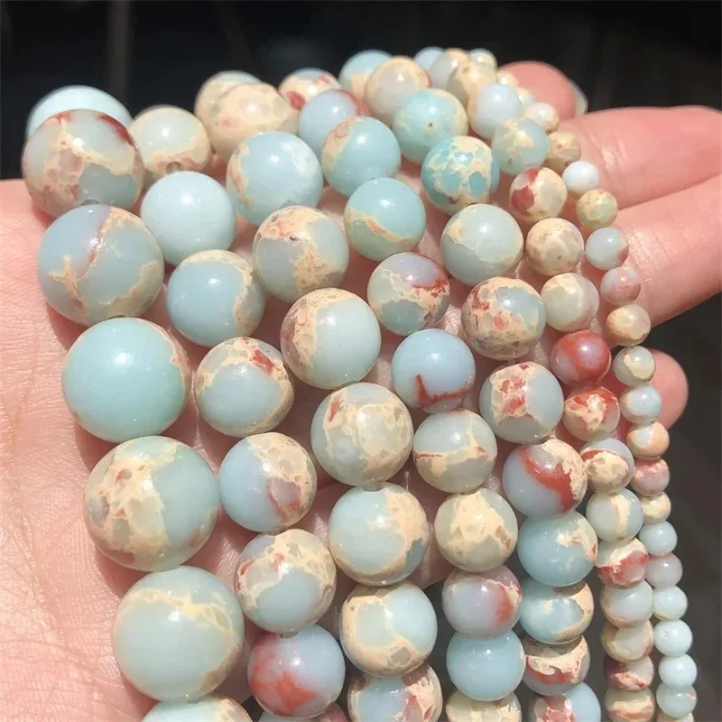 Natural Stone Beads Lava Jaspers Tiger Eye Quartz Agates Round Loose Beads for Jewelry Making DIY Bracelet Accessories 6-10MM