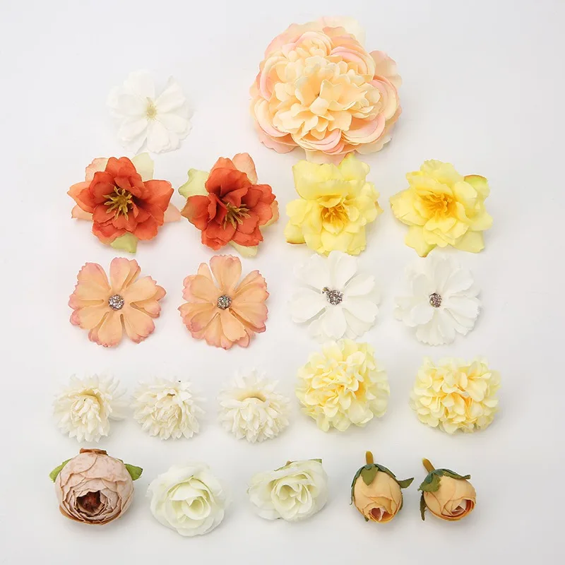 1Bag Rose Artificial Flowers Mixed Fake Flower Garden Wedding Decoration Party Home Room Decor Craft DIY Wreath Gift Accessories
