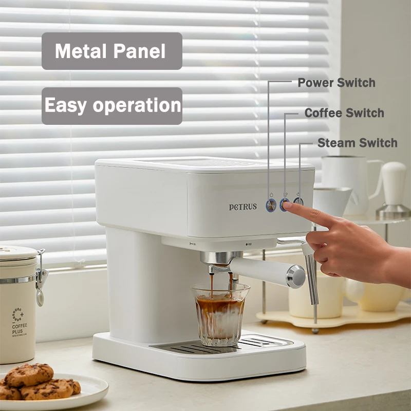 Petrus Espresso Coffee Maker Machine 51MM 20 Bar with  Metal Panel, Powerful Steam Wand for Amerlcano Mocha Latte,PE2170 3