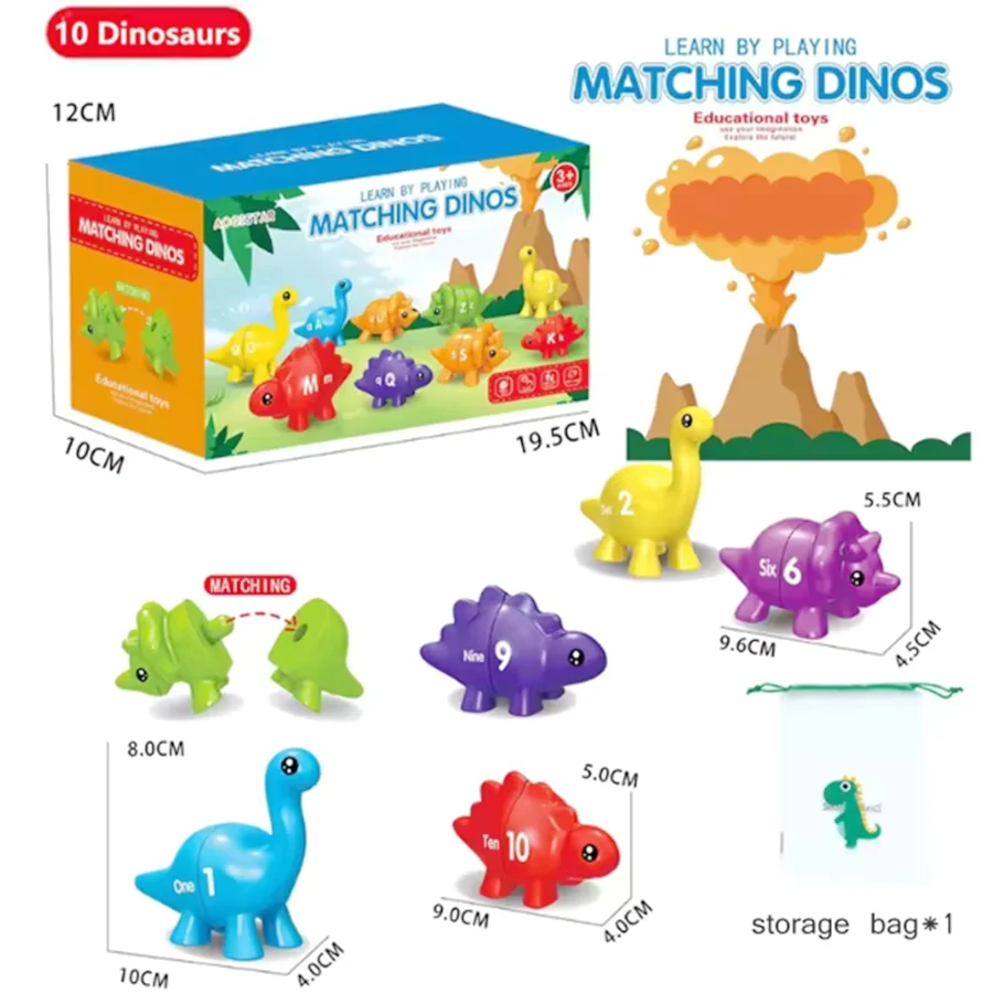Montessori Dinosaur Sorting Toy For Toddlers Educational Game_voghion.com