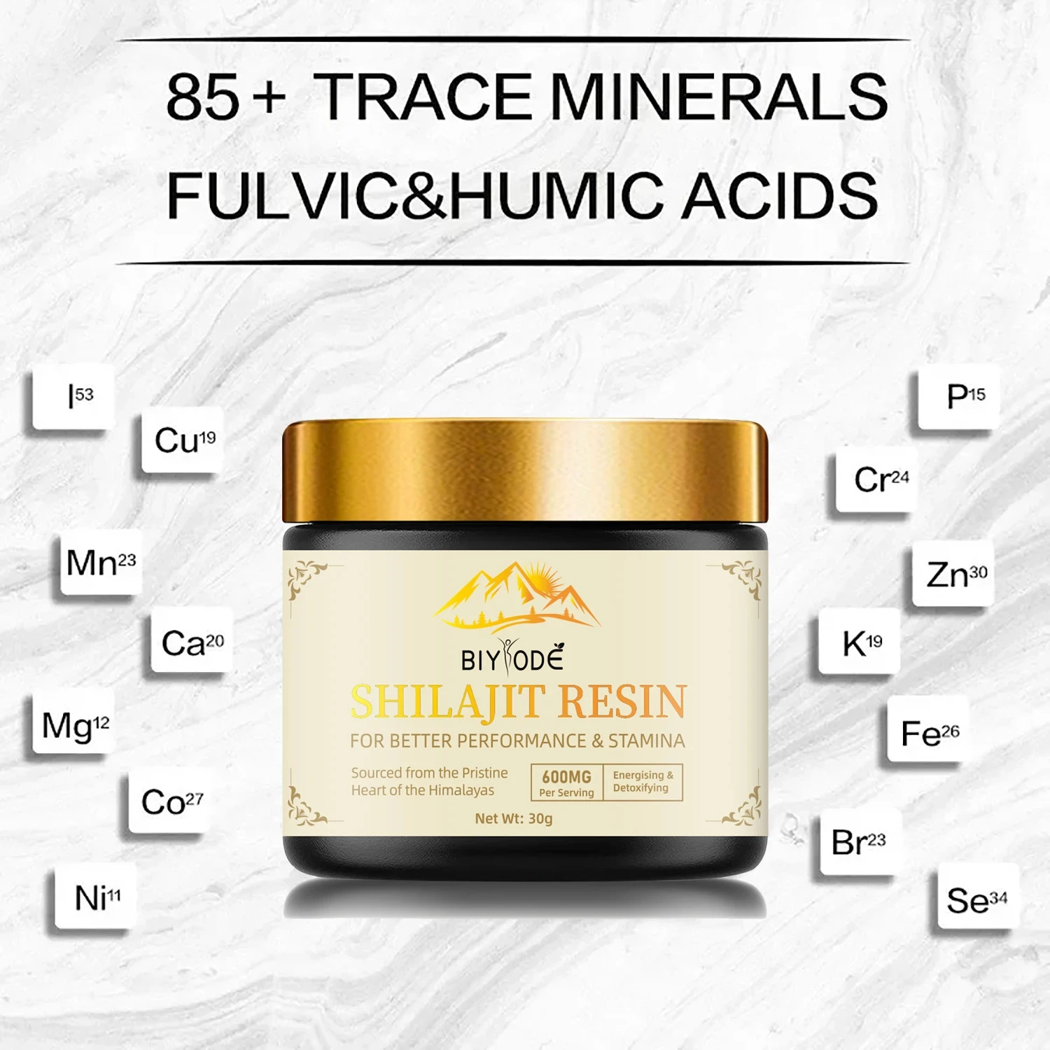 Shilajit Resin Supplements Himalayan Pure Shilajit Fulvic Acid 85+ Trace Minerals Complex for Energy With Spoon 30g