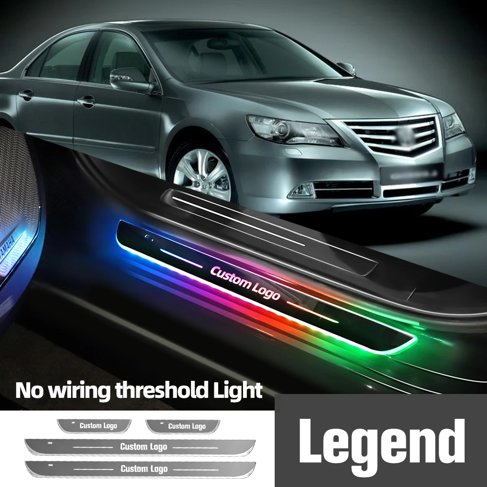혼다 레전드 2004-2010 2006 2007 2008 2009 자동차 문짝 씰 라이트, 맞춤형 로고 LED 환영 문턱 페달 램프 액세서리