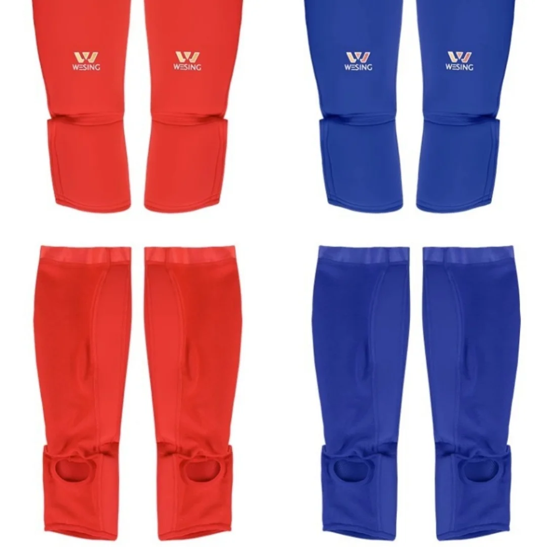 Kickboxing Shin Guards Wesing Kick Boxing MMA Muay Thai Shin Guards Insteps Ankle Support Martial Arts Competition Training Leg Protector Gear DBO