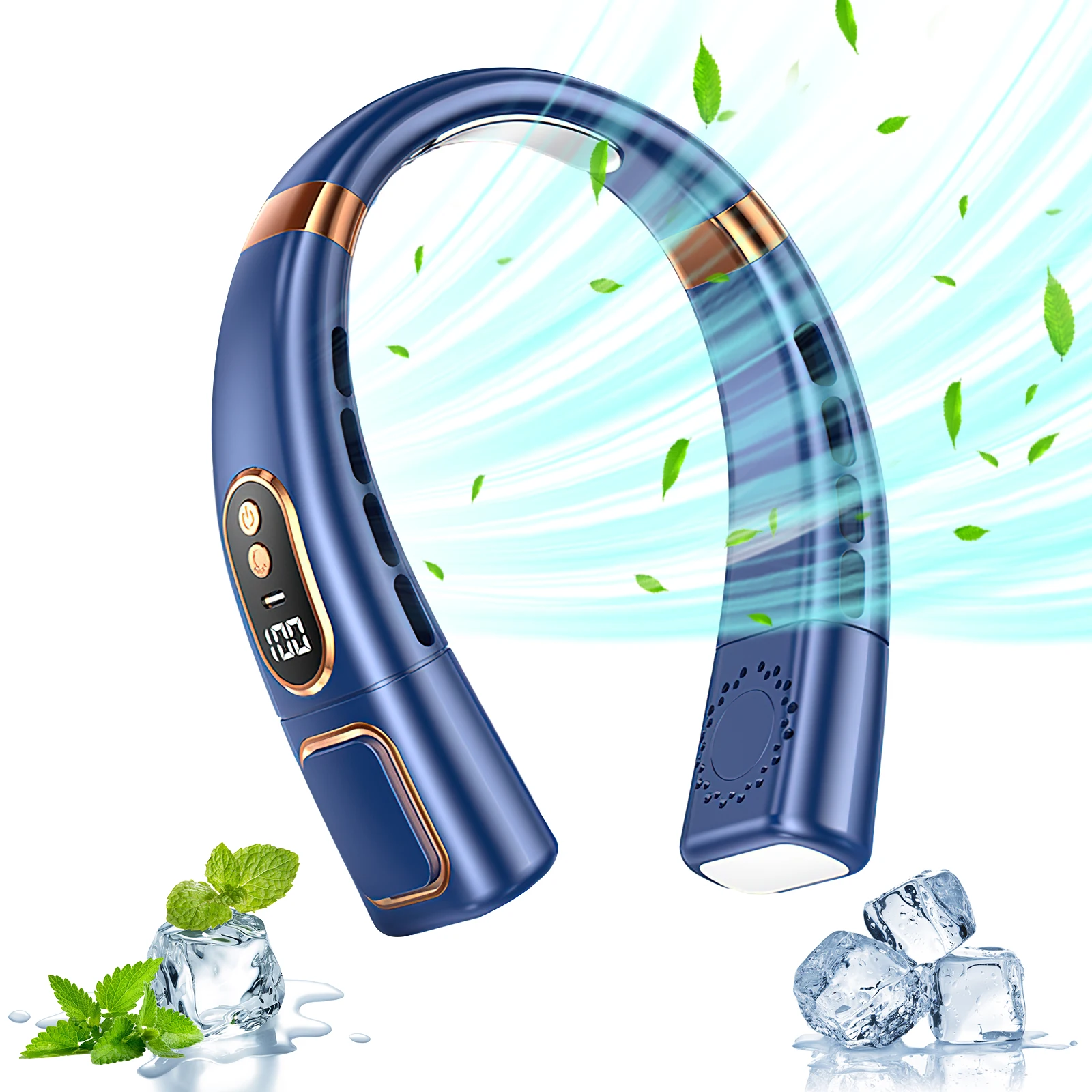 Ventilateur de cou suspendu sans feuilles portable Refroidisseur électrique  confortable avec tour de cou