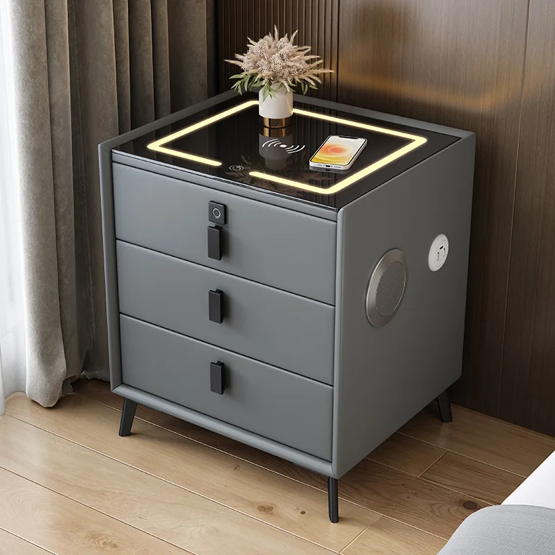

Modern Unique Nightstand Small Smart Hotel Bedside Table Console Coffee Desk Nightstands Drawers Mesitas Noches Hotel Furniture
