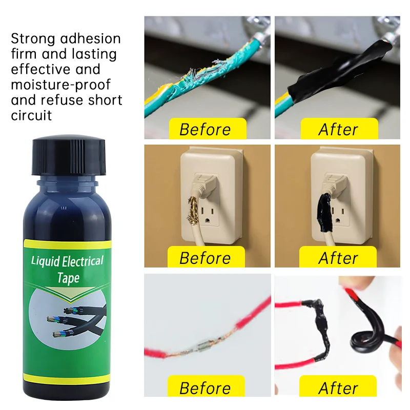 50ml Liquid Electrical Tape Insulating Tape Repair Rubber Electrical Wire Cable Coat Liquid Insulation Paste Fix Line Sealant electrical repair liquid electrical tape electrical insulating tape electrical sealant
