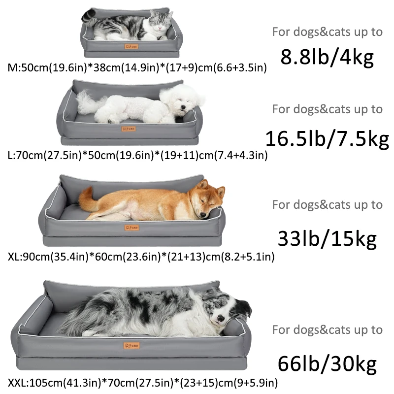 Dog Beds Large Sized Dog,Washable Dog Sofa Bed for Large Dogs,Comfy Supportive Egg-Crate Foam Pet Couch Bed with Removable Cover - Image 2