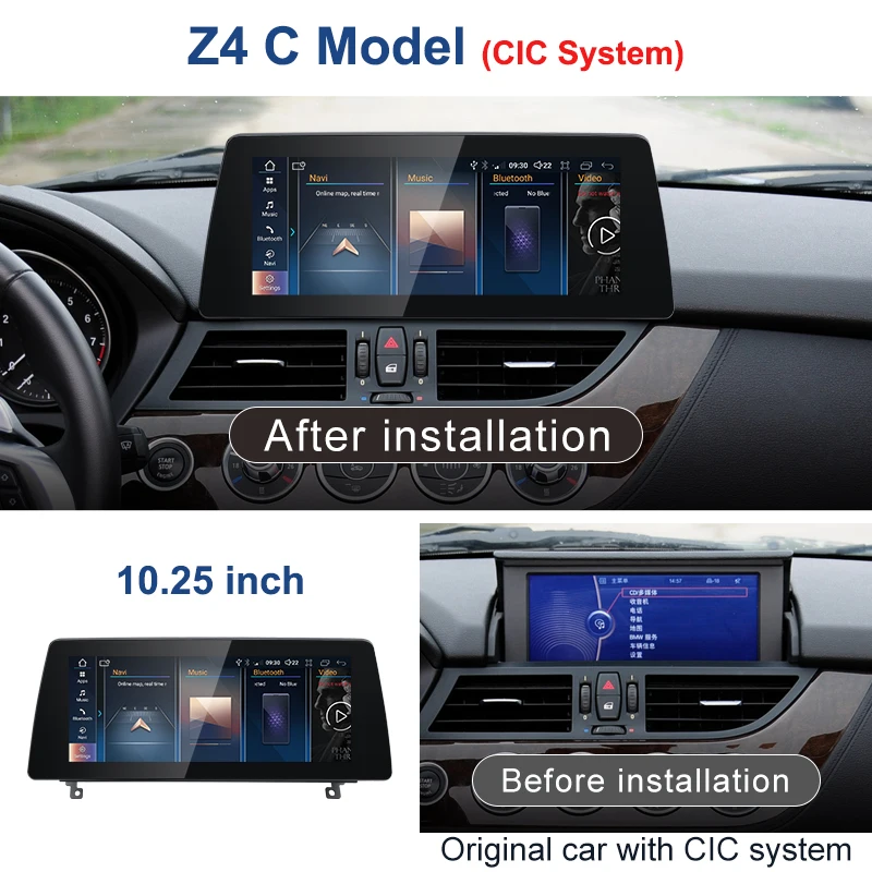 ID8 10.25 pollici Android 12 Wireless CarPlay AUTO per BMW Z4 E85 E86 E89 CIC NBT lettori Video multimediali per AUTO GPS Navi Bluetooth