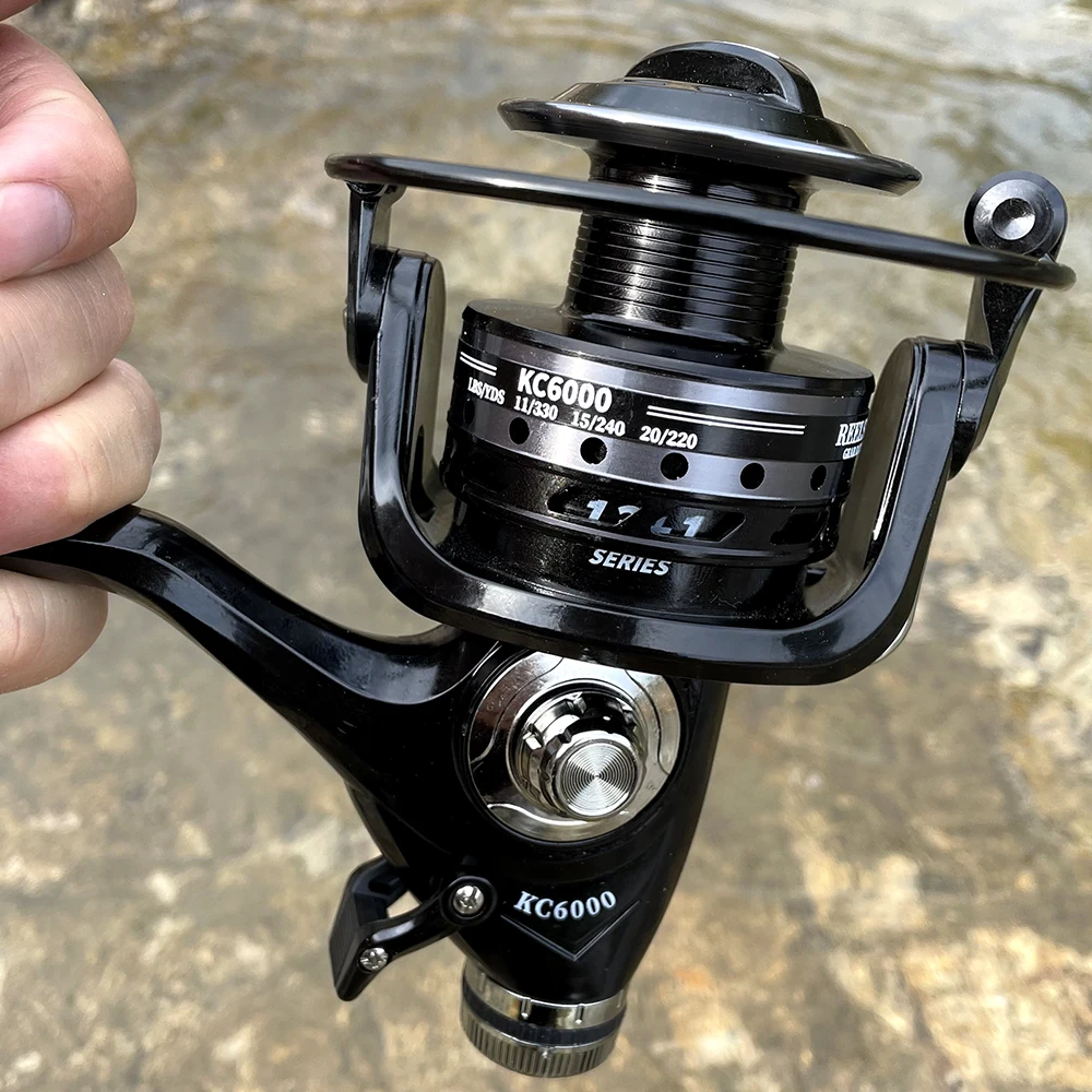 3000-6000 Double Brake Fishing Reels Super Strong Carp Feeder Spinning Wheel Saltwater Fishing Reel Left Right Interchangeable 3