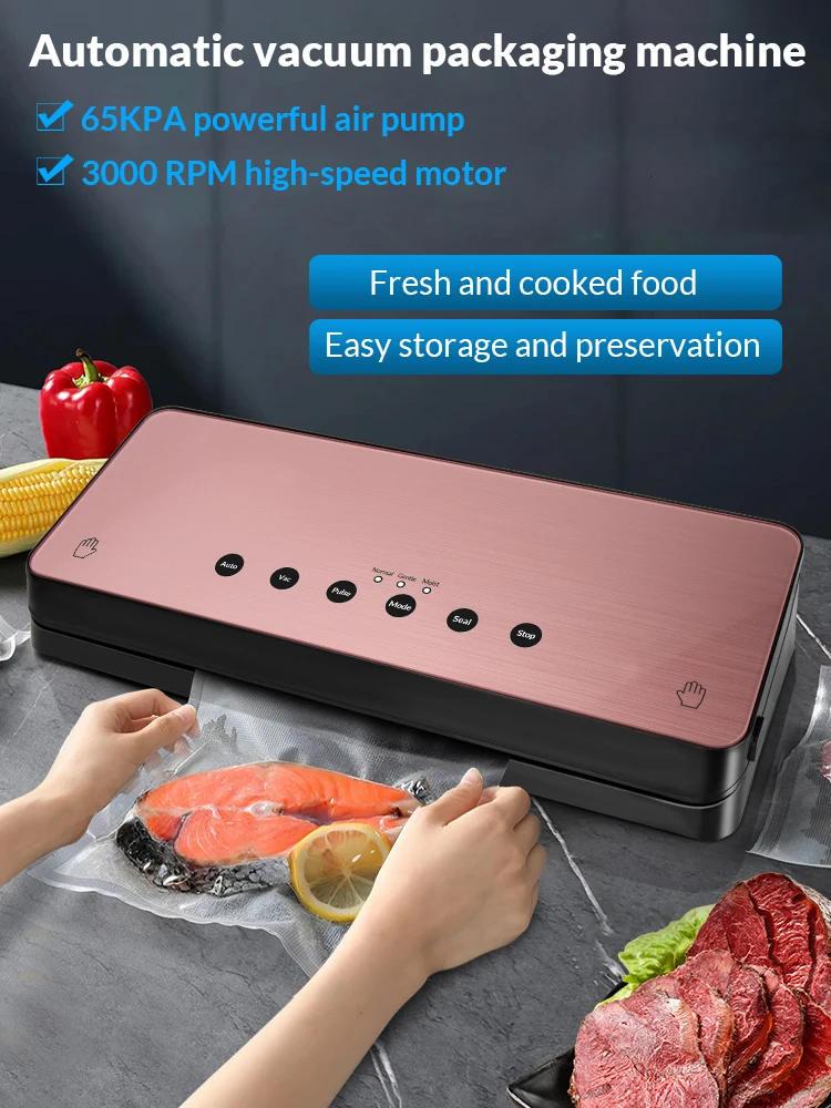 전자동 진공 포장기, LED 터치 스크린, 125W, 핸즈프리 프레스, 가정용 진공 식품 밀봉, 진공 봉인 장치