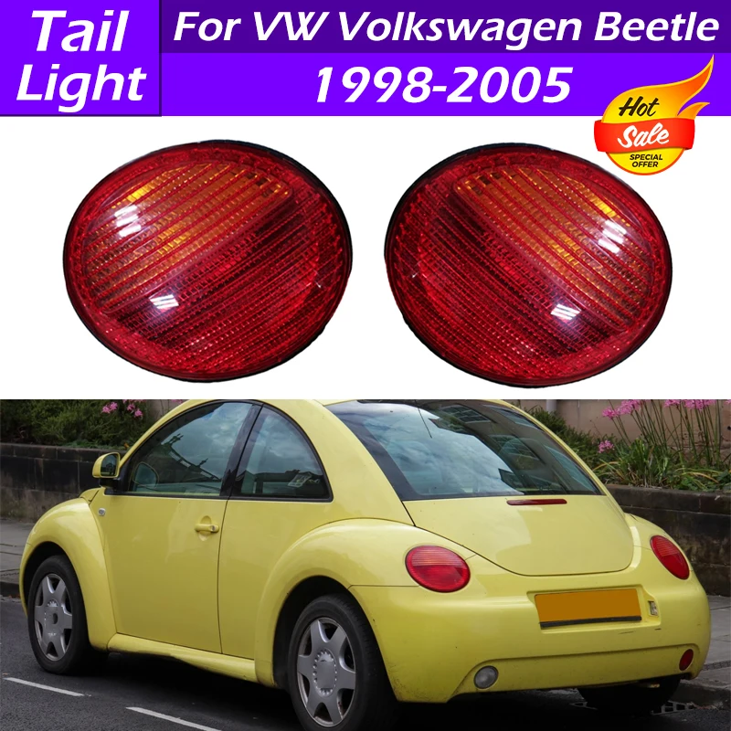 VW NEW BEETLE 9C/1C/1Y Rear Wing 4 parts with brakelight Fox Sports Exhaust System New Beetle 1C 9C 1Y Us-Version 2x76mm