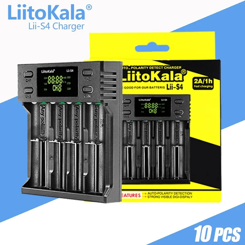 

10 шт./партия, зарядное устройство LiitoKala, 18650 в, 26650 в
