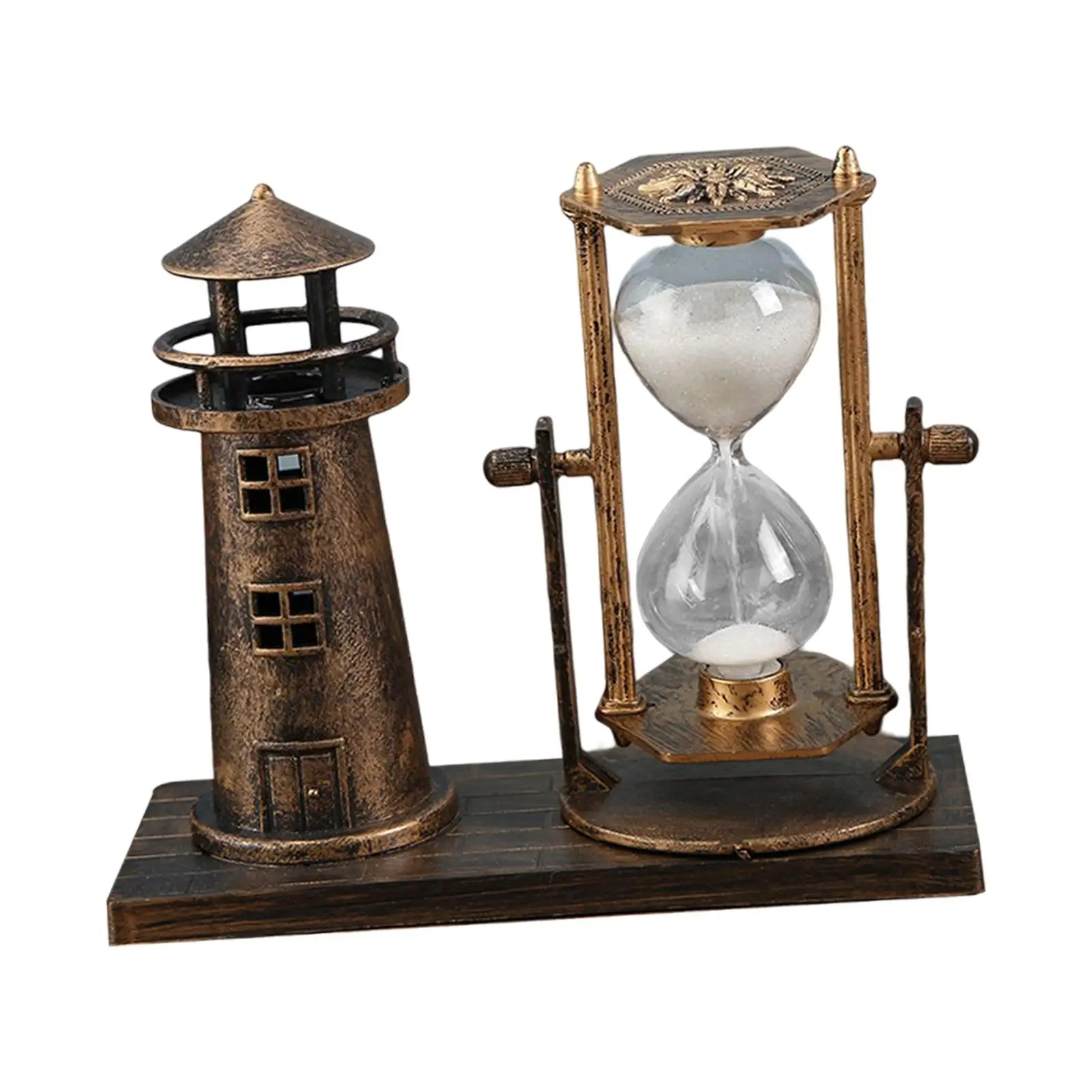 Decoração de ampulheta de farol, enfeite de mesa, escultura, torre de vigia para mesa, escritório, presente de inauguração