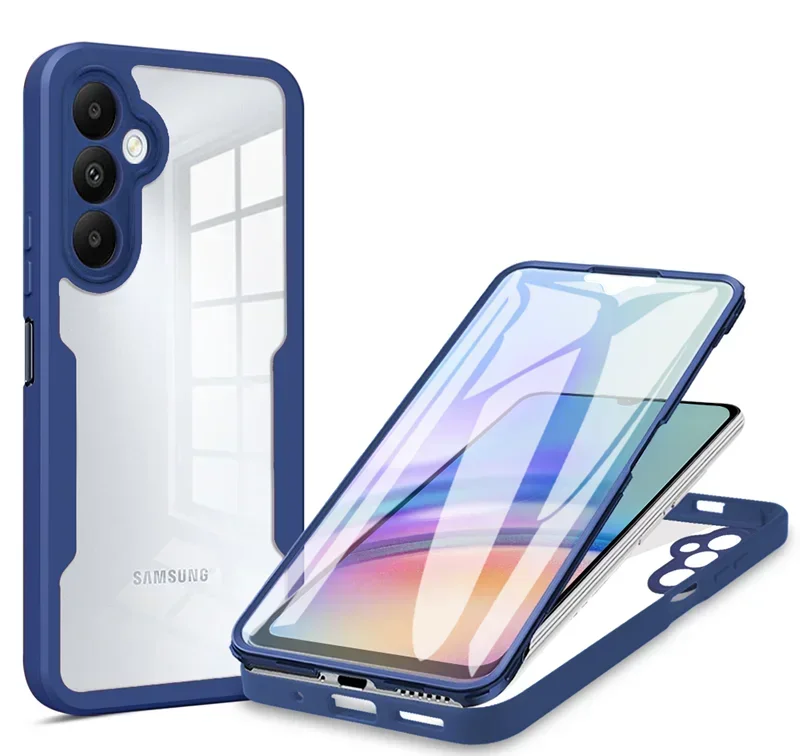 Crystal Clear 360° Full Body Protective Phone Case with Transparent Back Cover