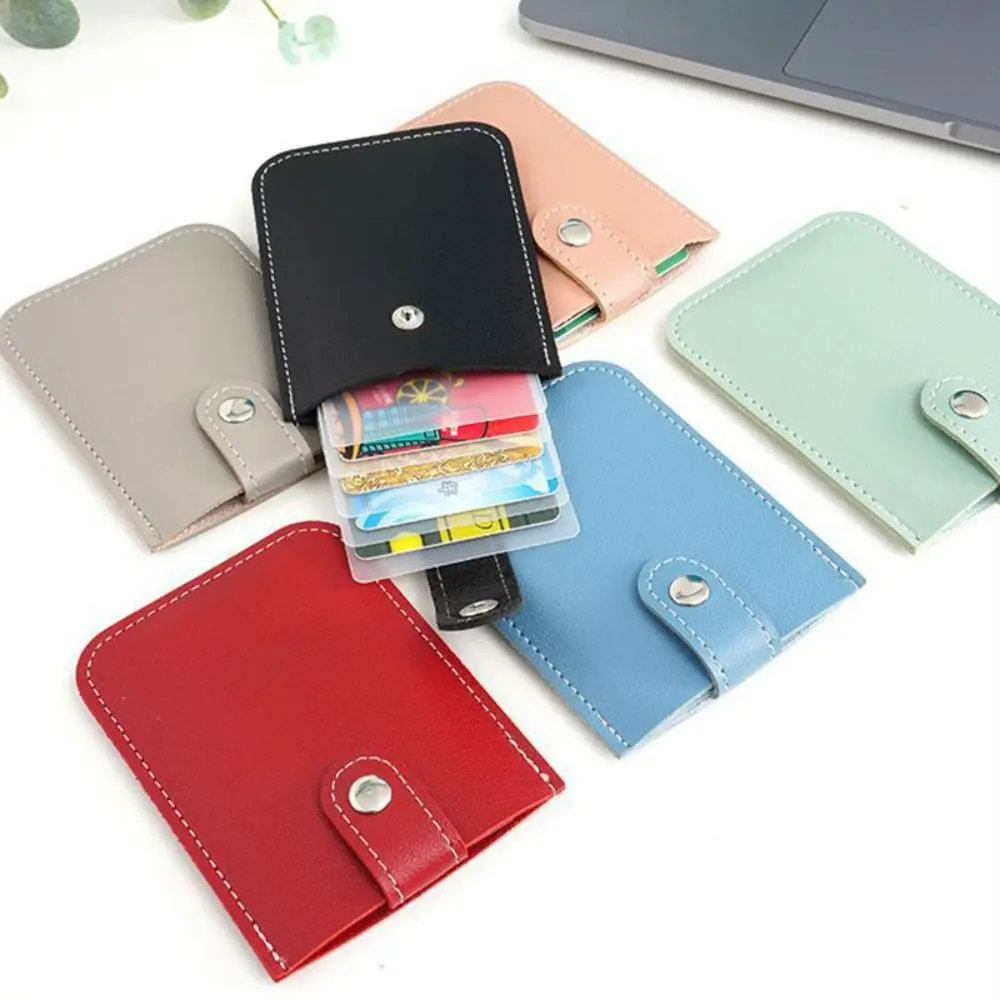 Laminated Concealed Pull-out Business Card Case 5 Card Pockets PU Leather Slim ID Holder Men Women Mini Wallets wallet card holder card holder credit card holder card wallet id card holder business card holder