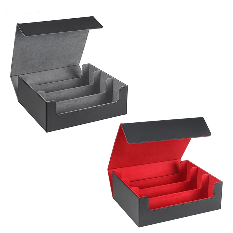 

1 PCS 1800+ Card Deck Case For Trading Cards Top Side-Loading Deck Case Game Cards Box Black+Gray
