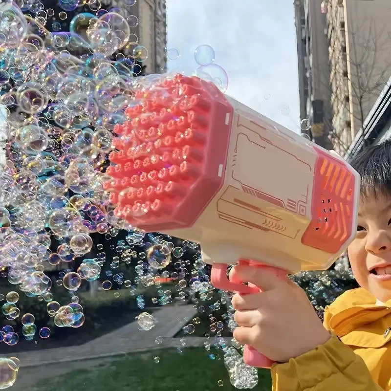 40 holes Bubble Machine Gun handheld fully automatic space light bubble machine electric children Kids toys  without battery 5