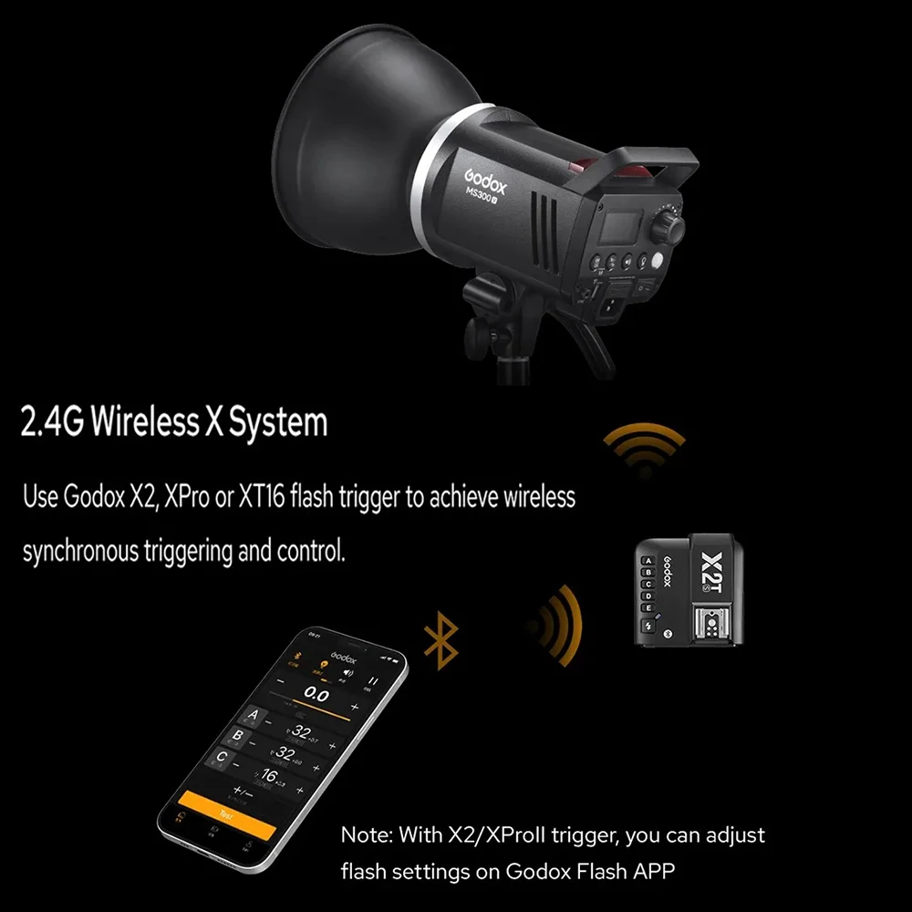 Godox MS300V 300Ws / MS200V 200Ws LED 모델링 램프 스튜디오 플래시 라이트 컴팩트 2.4G 무선 사진 스트로브 보웬스 포토 조명
