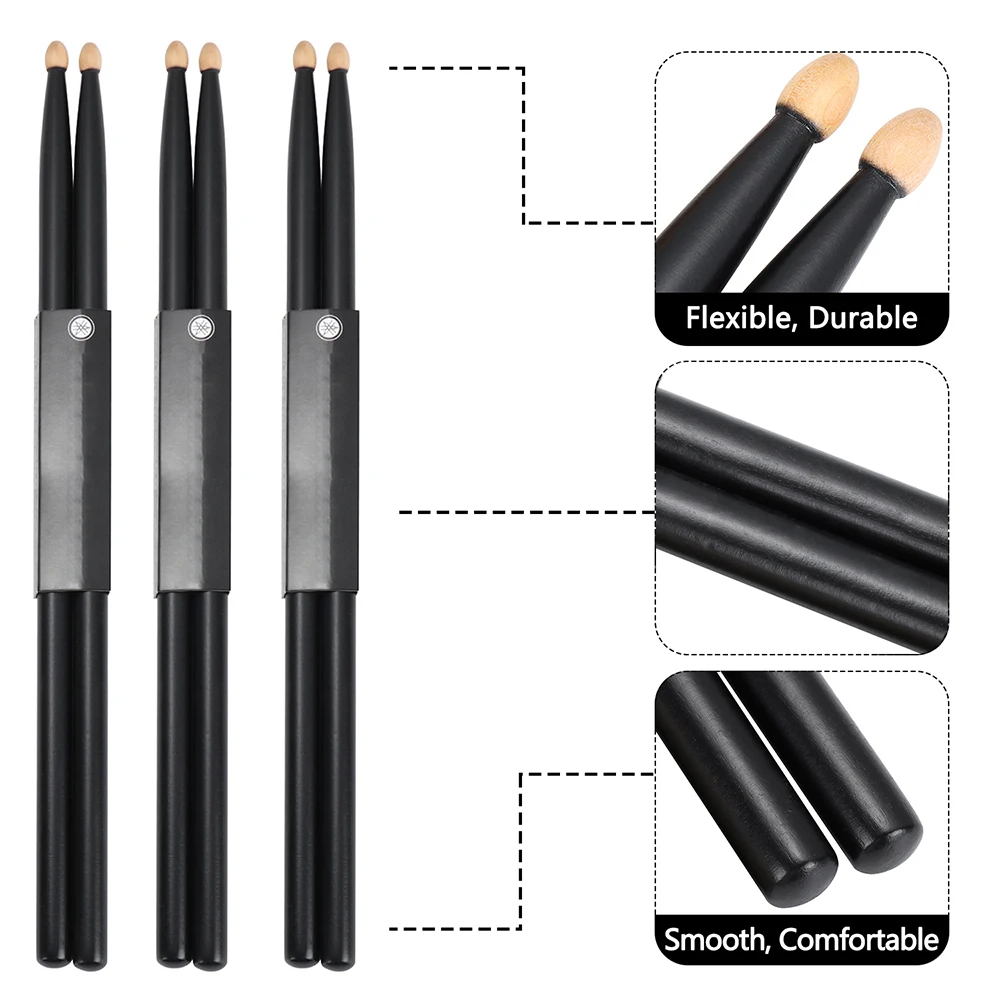 Drum sticks Drumstick bag Drum percussion accessories Drum accessories 1Pairs Professional Drum Sticks With Carrying Bag for Beginners