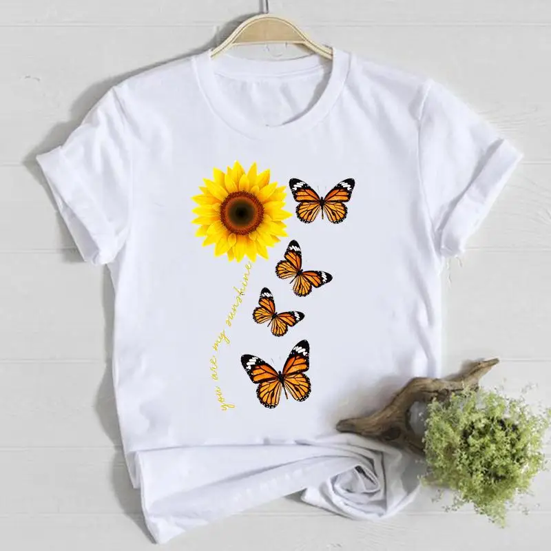 

Women'S T-Shirt Summer Short Sleeve O-Neck Fashion Casual Floral 3d Printed T-Shirt White Top 2023 New Plus-Size Garment 6XL Top