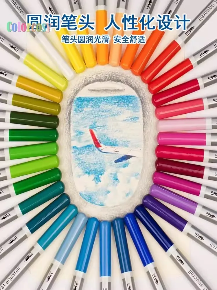 STAEDTLER 카라트 아쿠아렐 수용성 컬러 연필, 습식 및 건식 이중 사용, 풍부한 안료, 60 가지 생생한 색상, 125 M36, 125M60