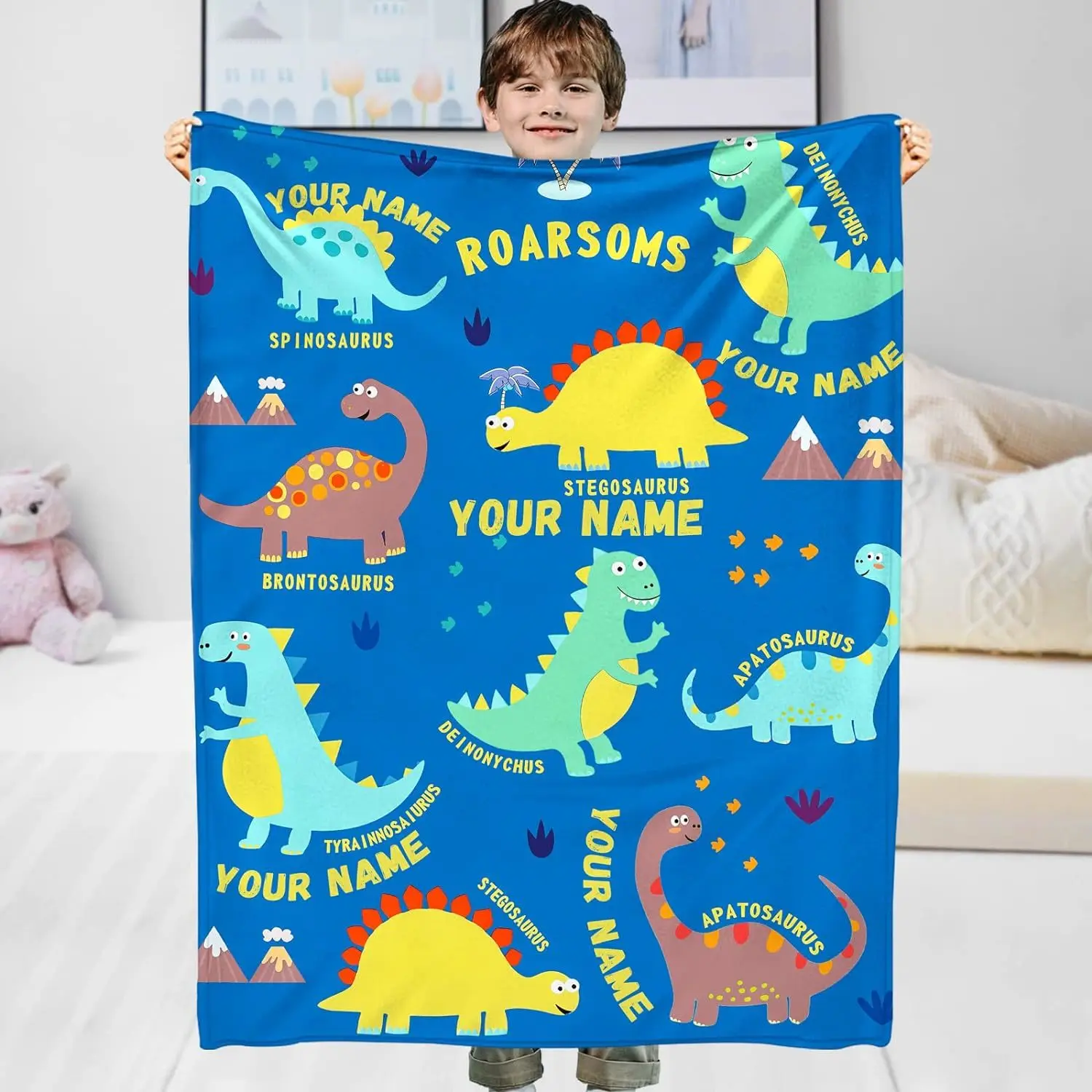 

Children's personalized flannel blanket, astronaut Galaxy boy throwing, sofa airplane soft fluffy warm blanket