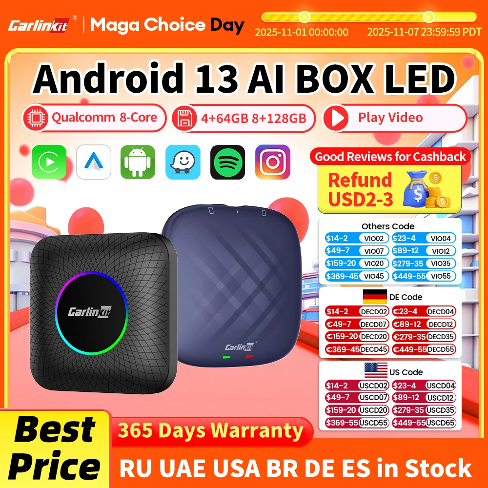 新品】 CarPlay AI Box Android13アタブター SIMカード CarPlay AI Box