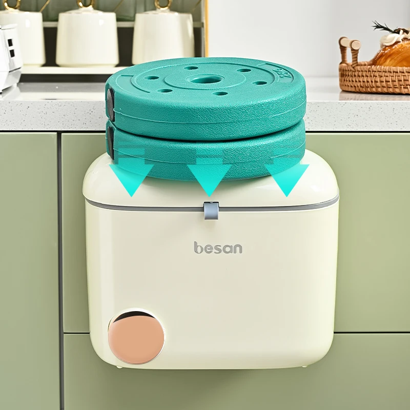 하이 퀄리티 PP 소재 벽걸이 쓰레기통, 주방, 욕실, 거실에 적합, 크림 색상, 9L, 7L