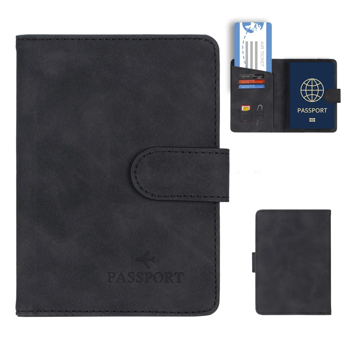 Elegant RFID Blocking Passport Holder Wallet – Luxury PU Leather Travel Accessory