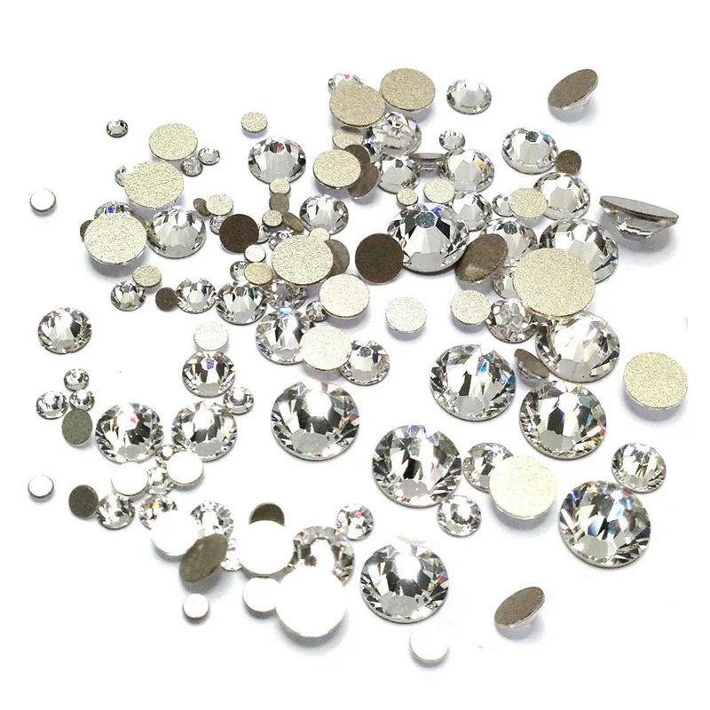 nail art rhinestones 2880PCS SS3-SS20 Multi-colors Mix Size Nail Art Rhinestones Flatback Non Hotfix Crystal Diamonds for 3D Nails Decorations