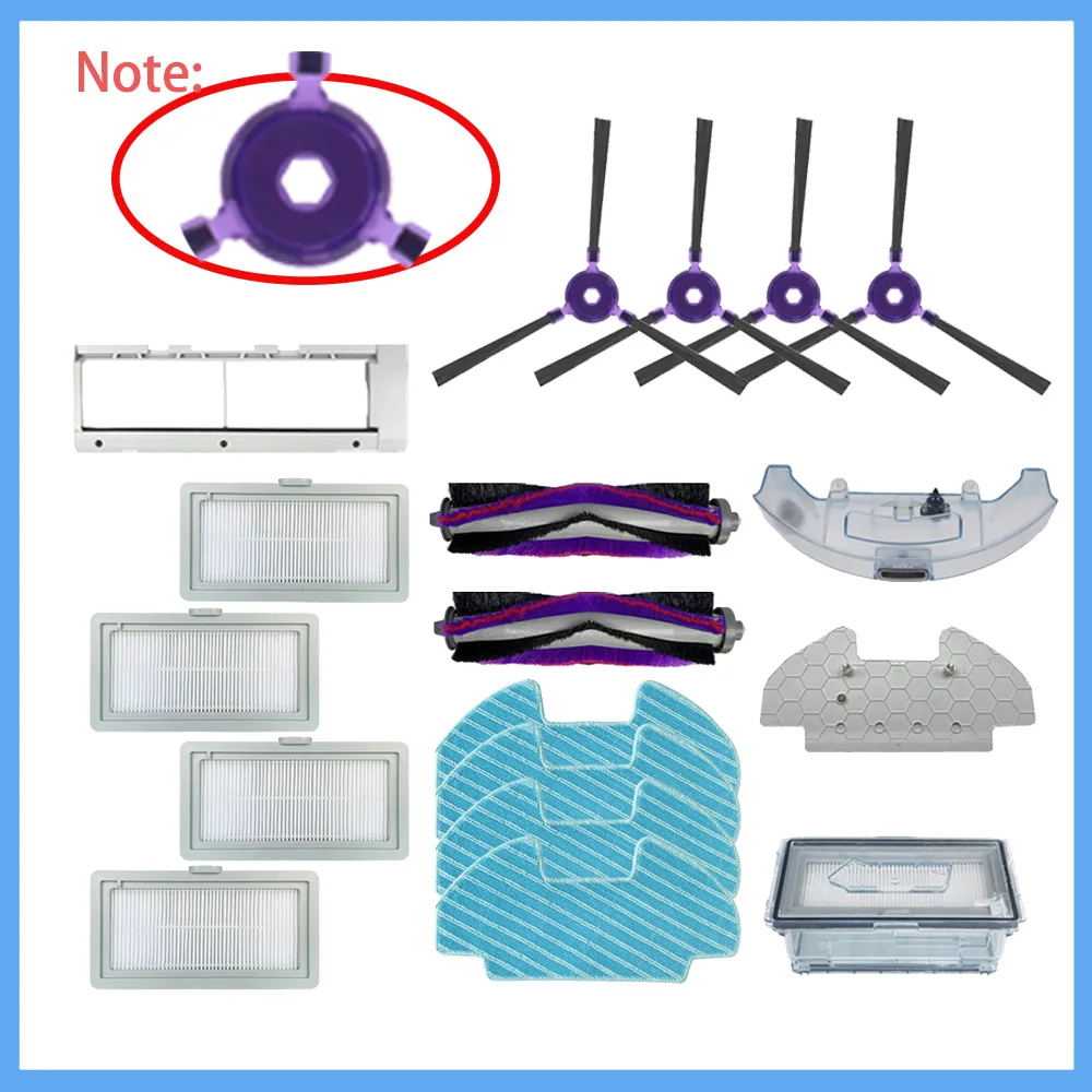 Kit Accessori Compatibili Per Aspirapolvere Robot Midea – Spazzola A Rullo, Supporto Mocio, Contenitore Polvere E Serbatoio Acqua, Sostituzione Facile